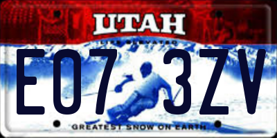 UT license plate E073ZV