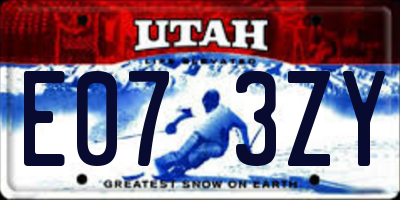 UT license plate E073ZY