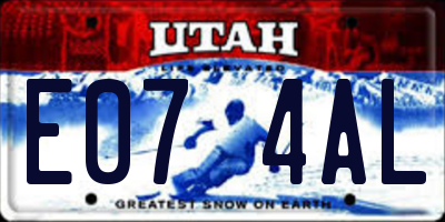 UT license plate E074AL