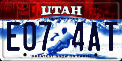 UT license plate E074AT