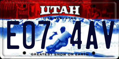 UT license plate E074AV