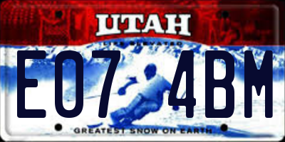 UT license plate E074BM