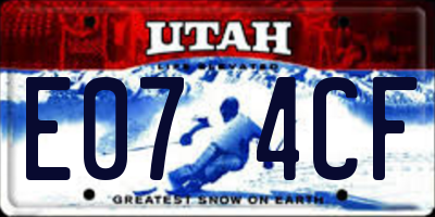 UT license plate E074CF