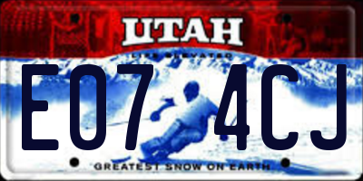 UT license plate E074CJ