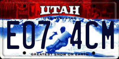 UT license plate E074CM