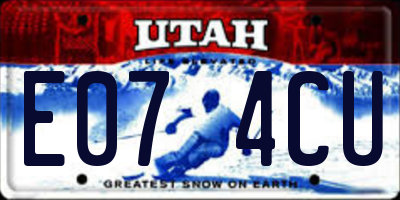 UT license plate E074CU