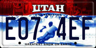 UT license plate E074EF