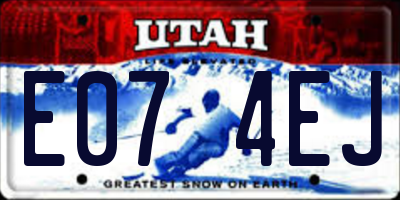 UT license plate E074EJ