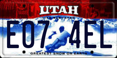 UT license plate E074EL