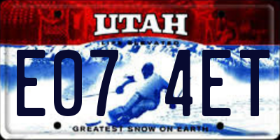 UT license plate E074ET