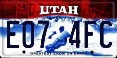 UT license plate E074FC