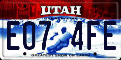 UT license plate E074FE
