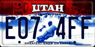 UT license plate E074FF