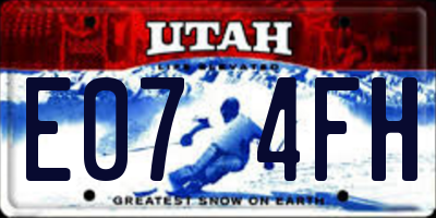 UT license plate E074FH