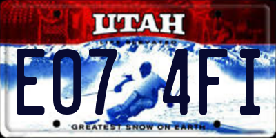 UT license plate E074FI