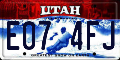 UT license plate E074FJ