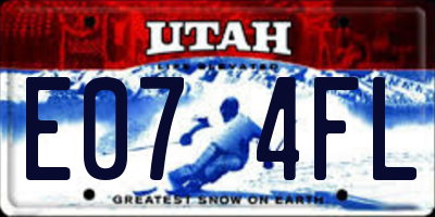 UT license plate E074FL