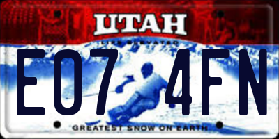 UT license plate E074FN