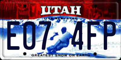 UT license plate E074FP