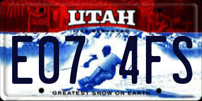 UT license plate E074FS