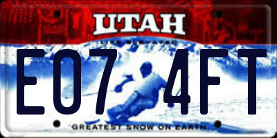 UT license plate E074FT