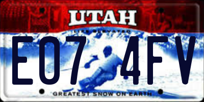 UT license plate E074FV