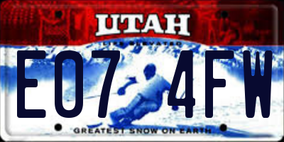 UT license plate E074FW