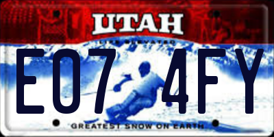 UT license plate E074FY