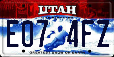 UT license plate E074FZ