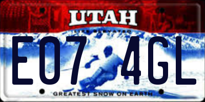 UT license plate E074GL