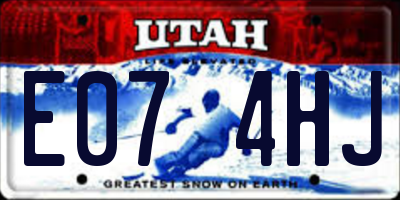 UT license plate E074HJ