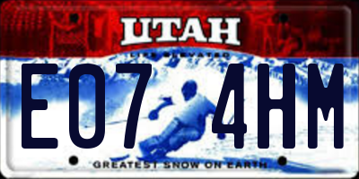 UT license plate E074HM