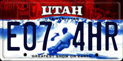 UT license plate E074HR