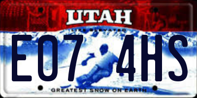 UT license plate E074HS