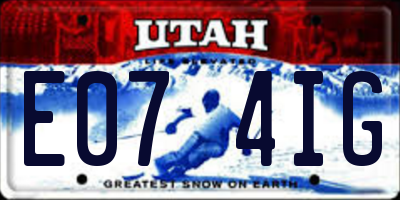 UT license plate E074IG