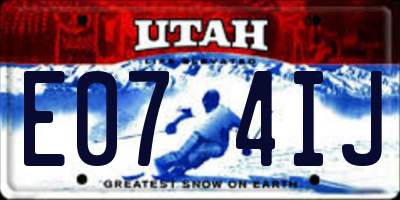 UT license plate E074IJ