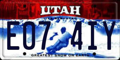 UT license plate E074IY