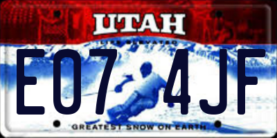 UT license plate E074JF