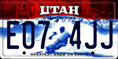 UT license plate E074JJ