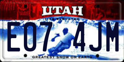 UT license plate E074JM