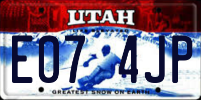 UT license plate E074JP