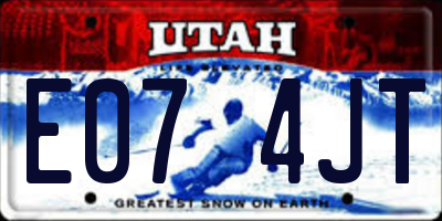 UT license plate E074JT
