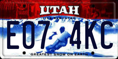 UT license plate E074KC