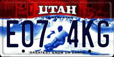 UT license plate E074KG