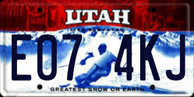 UT license plate E074KJ