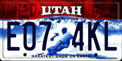 UT license plate E074KL