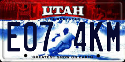 UT license plate E074KM