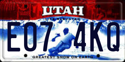 UT license plate E074KQ