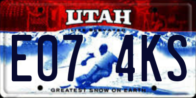 UT license plate E074KS