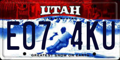 UT license plate E074KU